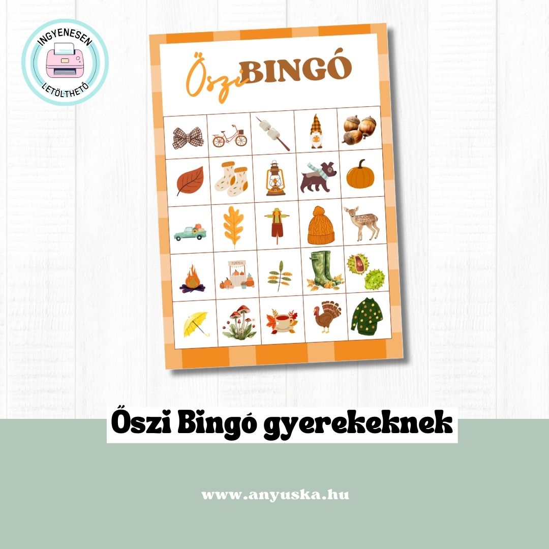 őszi bingó gyerekeknek